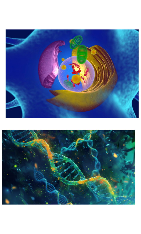Zelle und DNA-Strukturillustration